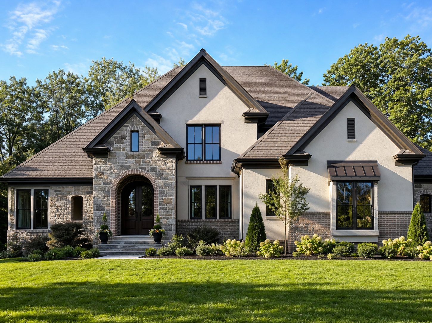 Stucco & Stone Facade