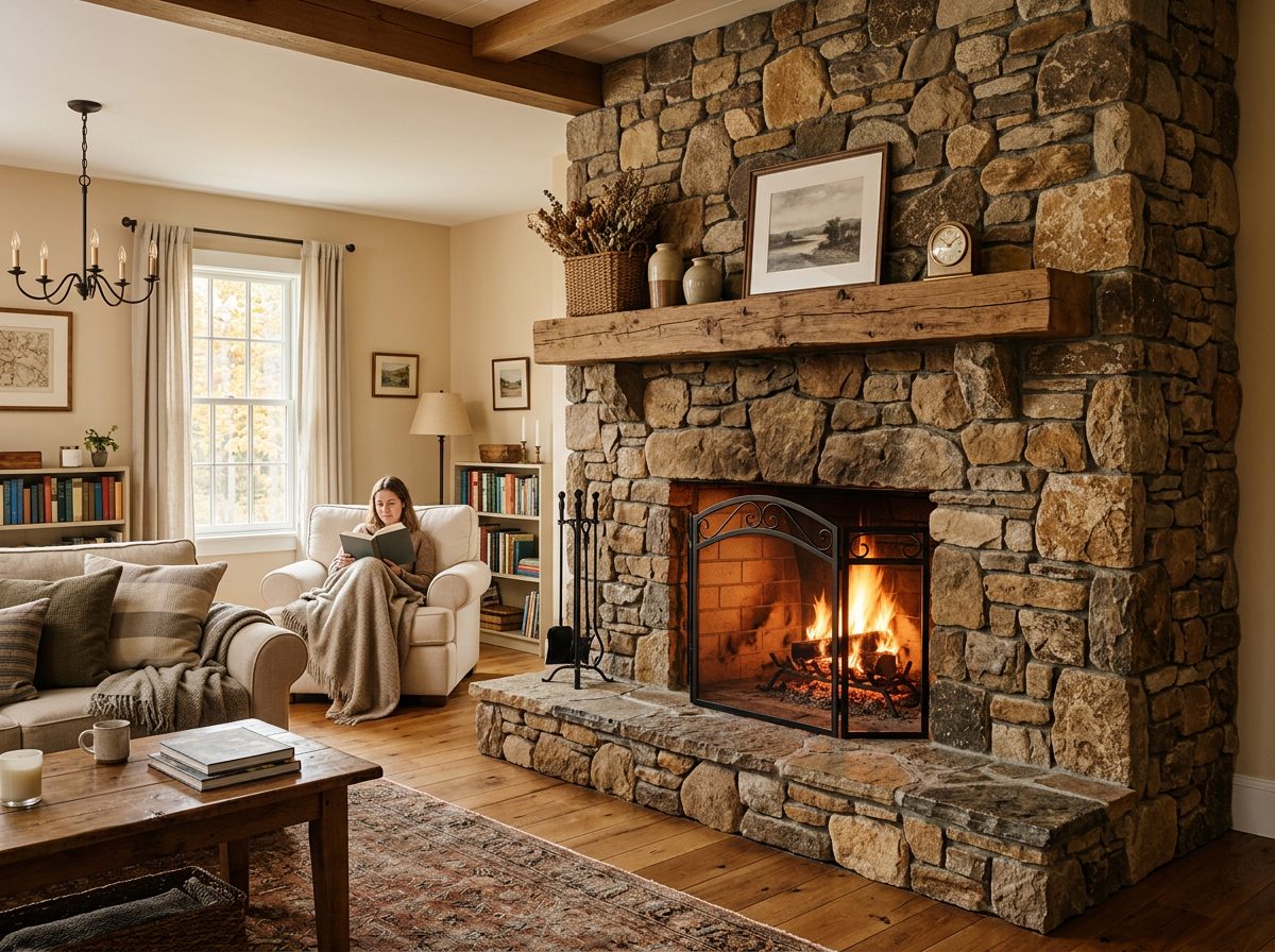 Stone Fireplace